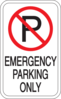 Emergency Parking Only Sign Clip Art